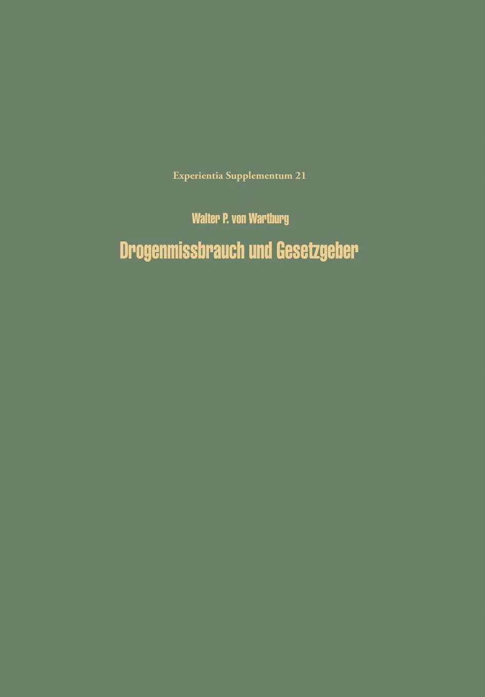 Livro Drogenmissbrauch Und Gesetzgeber De Wpv Wartburg (inglês)