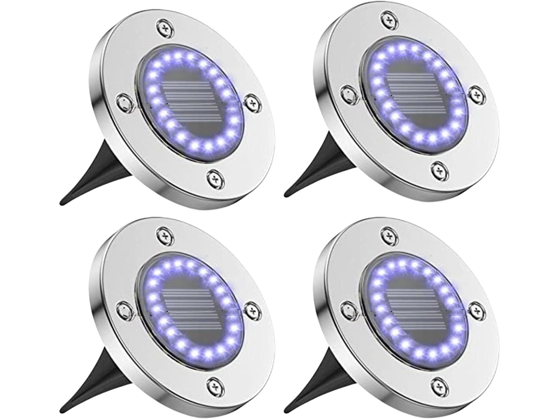 Conjunto de 4 luminárias solares externas de LED com 20 LEDs cada - Brillivera