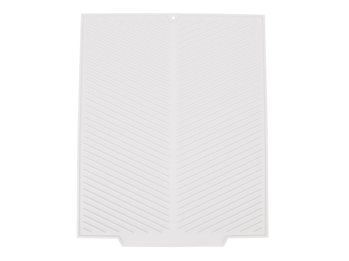 Tapete de Secagem de Louças de Silicone 485x405mm Resistente Ao Calor Anti Derramamento para Cozinha Branco