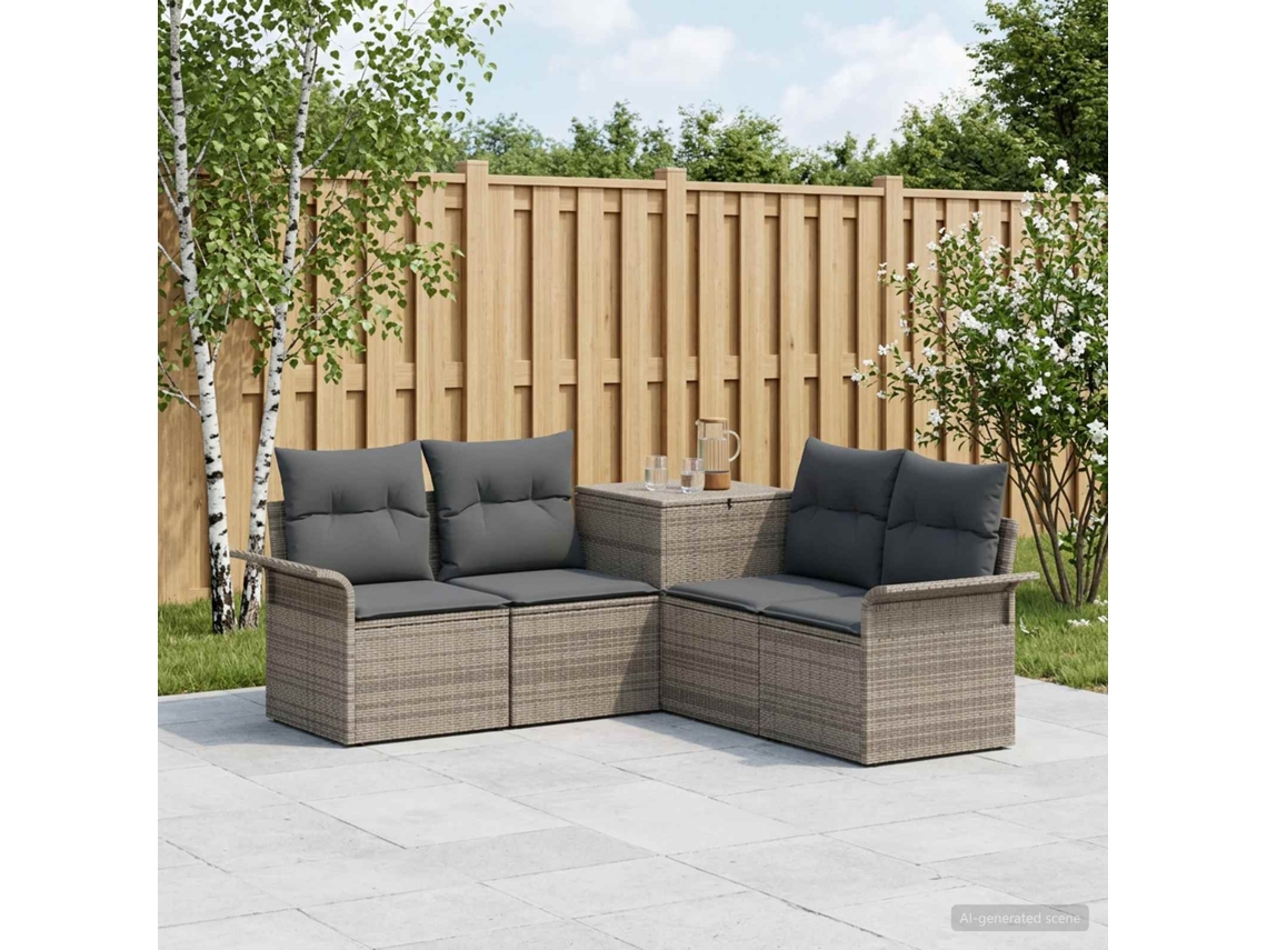 Vidaxl Conjunto De Sofás 5 Unid. Cinza E Cinza Escuro