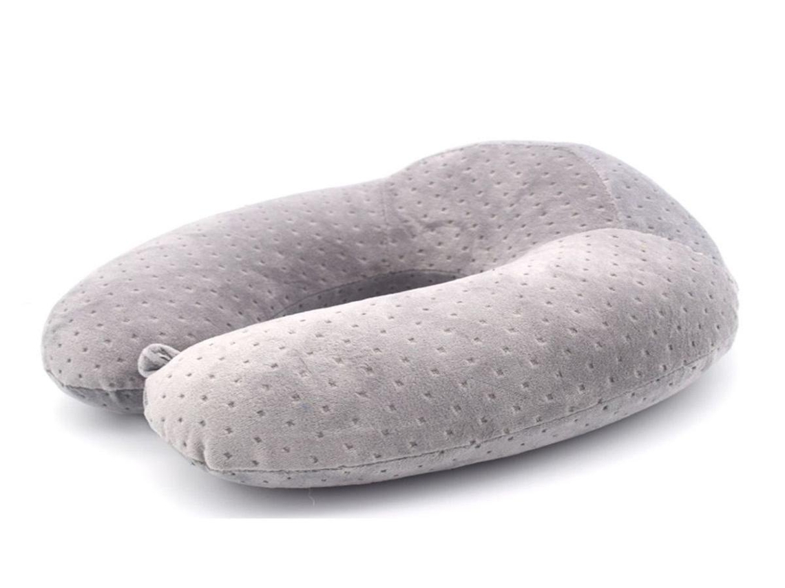 Lurelia Almofada Viagem, Ergonómica, Poliéster, Portátil, Compacta, 13cm, Cinza