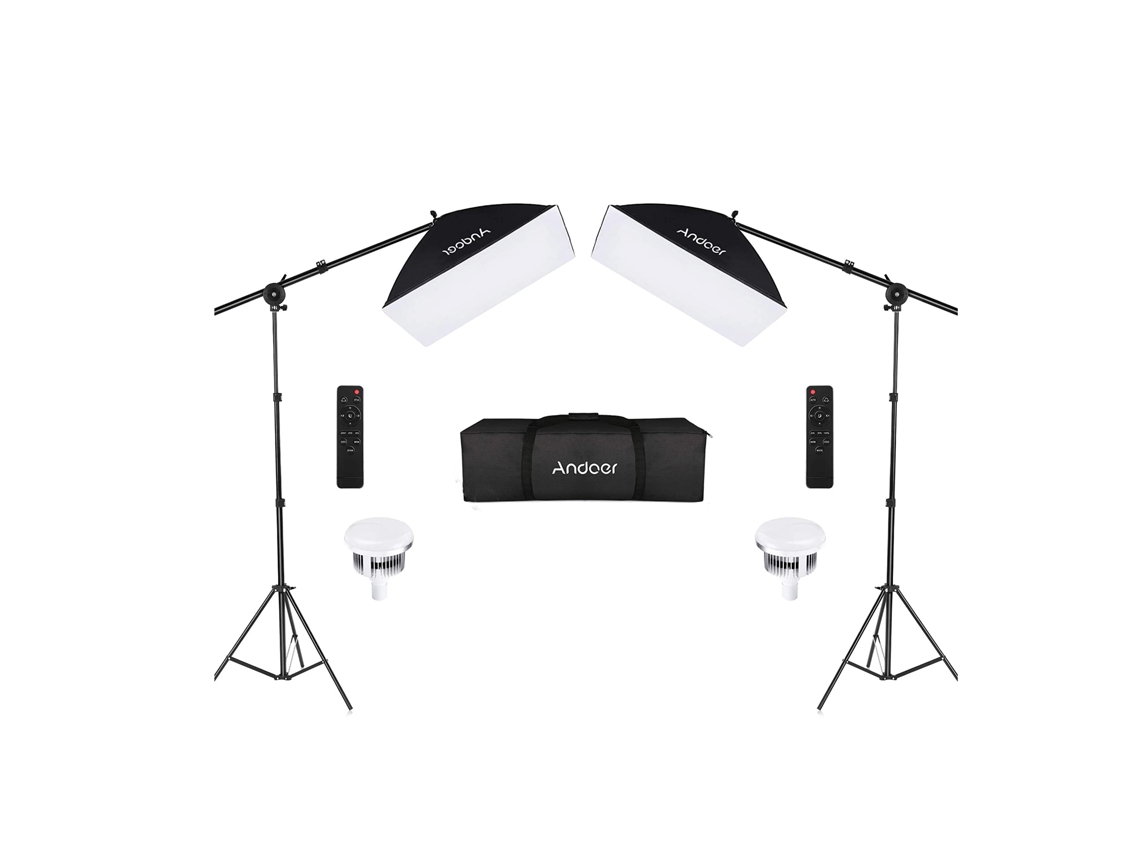 Iluminação de Estúdio LED Kit 2 Softboxes Extensíveis Bicolor com Comando