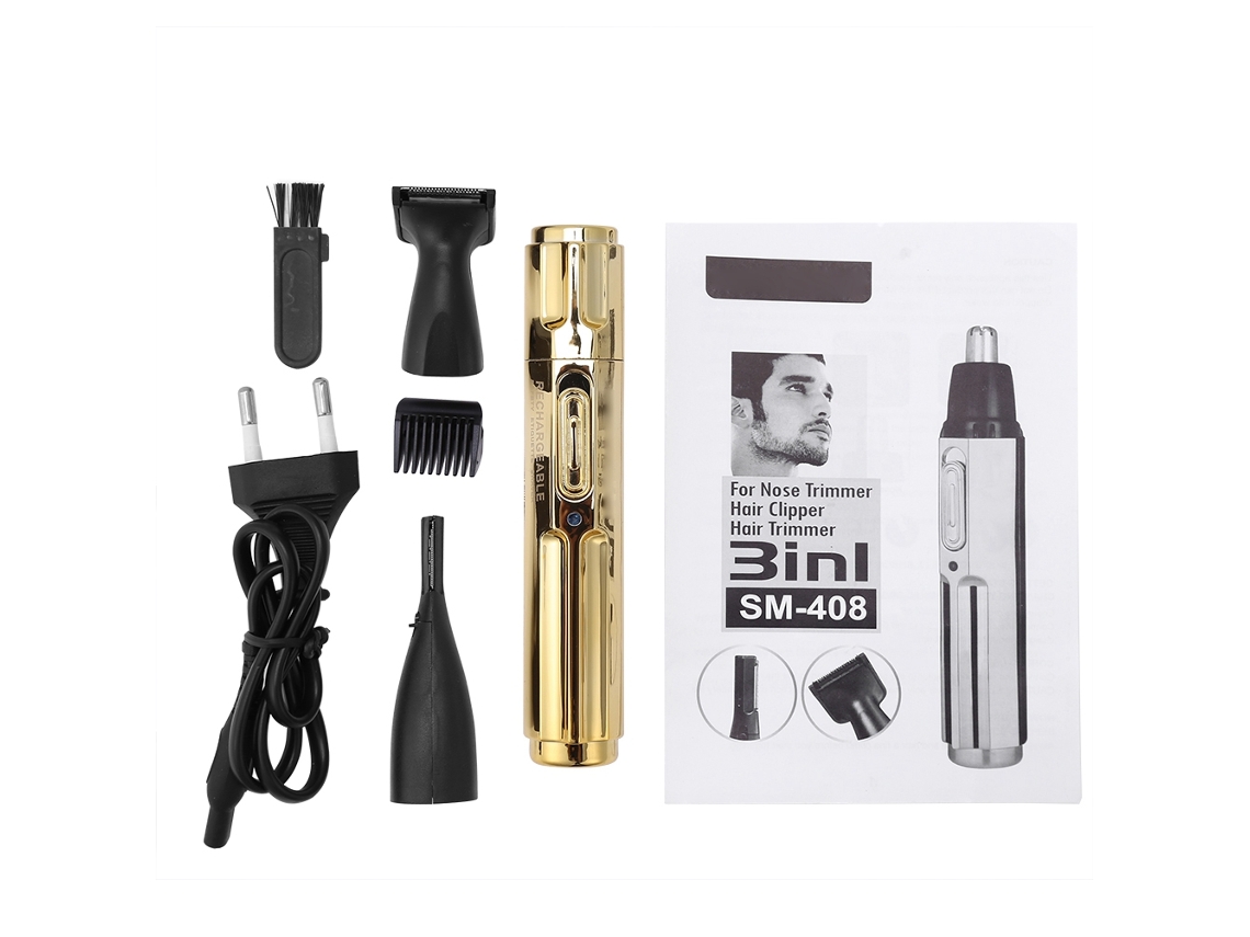 Conjunto De Cortador Elétrico Portátil 3 Em 1 Para Nariz Orelha Barba Cabelo Sobrancelha Para Homens Sportsman
