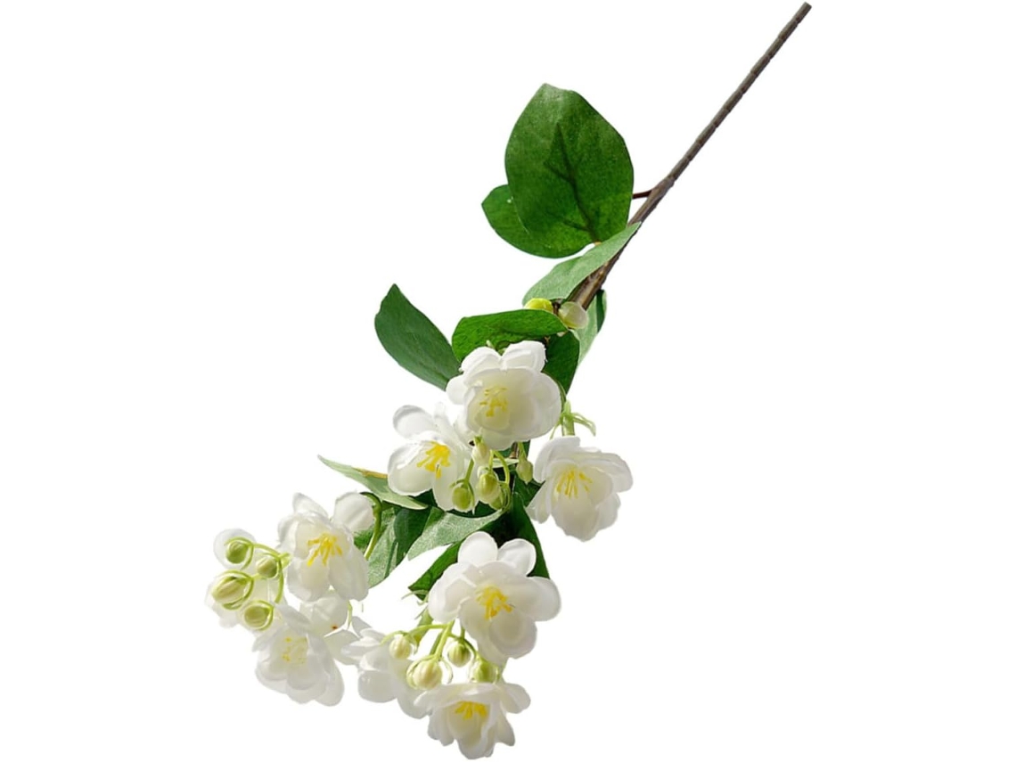 Buquê de Jasmim Artificial Feito Tecido Leve com Flores Artificiais Brancas para Decoração Elegante CHABERLU