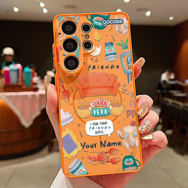 (laranja) Galaxy A34) Capa Magnética Para Celular Samsung Com Estampa Fofa De Astronauta