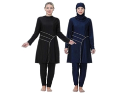 _traje de Banho Islâmico 3 Peças 3xl 8xl com Mangas Longas e Hijab Burkinis para Mulheres