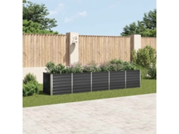 Vidaxl Canteiro Jardim Elevado 400x80x77cm Aço Galvanizado Antracite