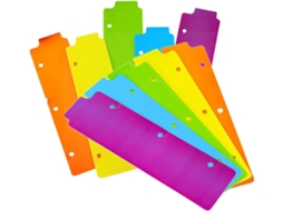 Conjunto de 10 divisórias removíveis em ABS para cadernos, agendas e anotações. Divisórias coloridas e criativas para...