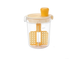 Batedor De Ovos E Misturador Manual De Molhos Com Orifícios Para Filtro, Escala De Medição, Cabo Ergonômico, Amarelo