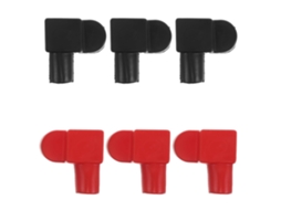Conjunto De 6 Peças, Vermelho E Preto, Capas Para Terminais De Bateria De Motocicleta E Revestimento Isolante.