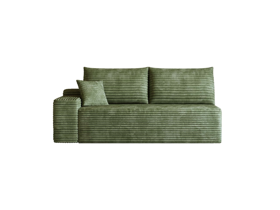Sofá Modular De 175 Cm, 2 Lugares – Estofado Em Tecido, Design Seccional Com Chaise À Esquerda – Verde