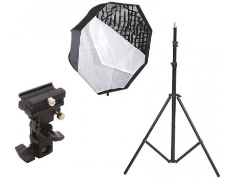 Kit Softbox FOTIMA Octo de 80cm Sombrinhas + Difusor