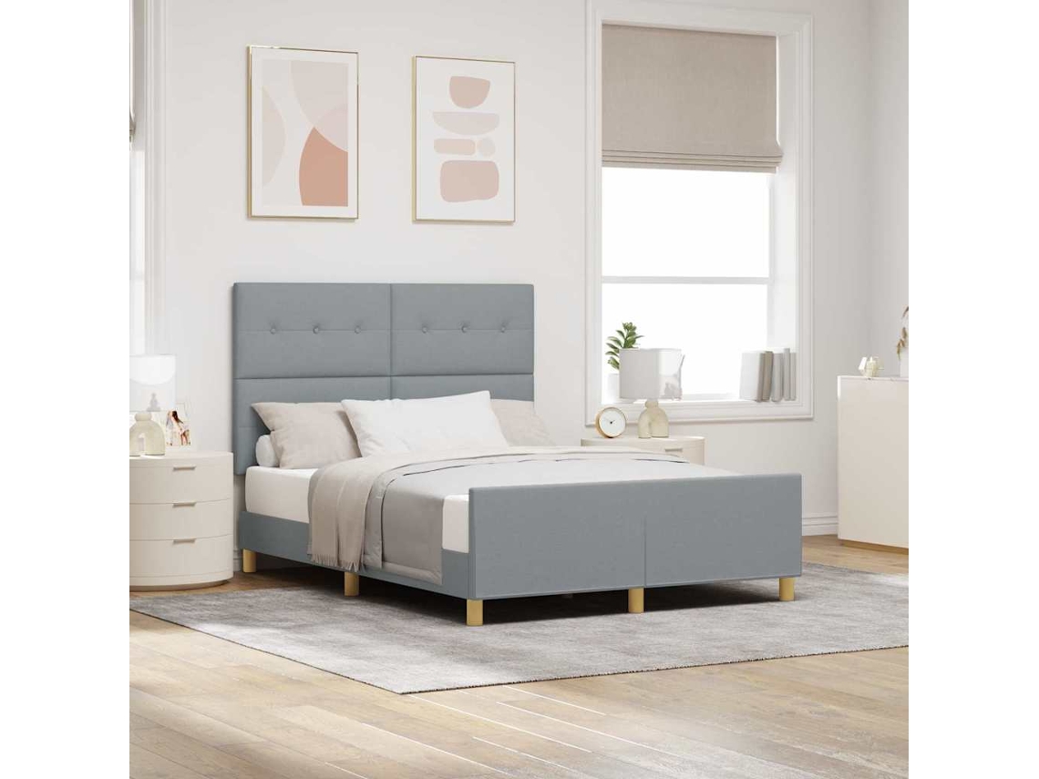 Vidaxl Estrutura Da Cama Cinzento-claro 160 X 200 Cm Tecido