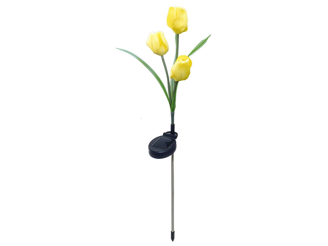 2026 luz de Jardim de Tulipa Solar 3 Ramos Impermeável Led para Exterior Pátio Jardim Decoração Amarela