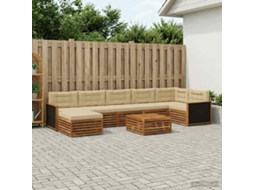 Vidaxl Conjunto De Sofás Para Exterior 8 Pcs Natural E Bege