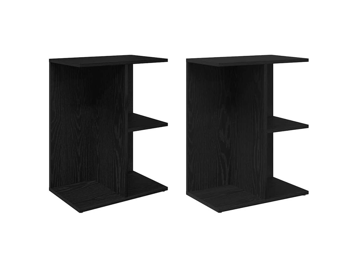 Conjunto de Mesas Cabeceira 2 Pcs Derivados Madeira Carvalho Preto MAISON EXCLUSIVE (46,5x29x61 cm)