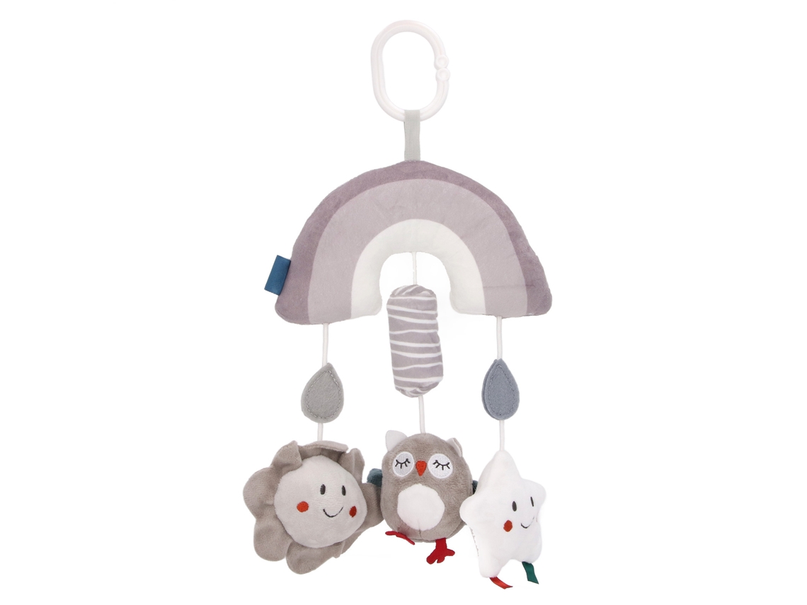 Mali campainha de Pelúcia Macia Pendurada Coruja Cinza Brinquedo Animal Portátil para Bebê