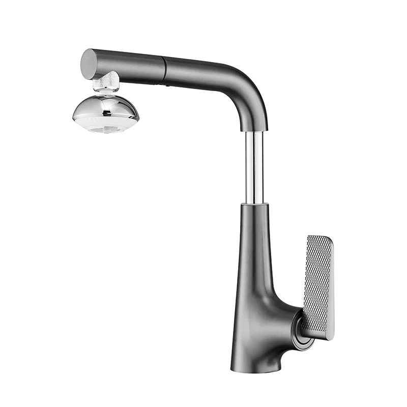 (cor Sólida G1/2) Torneira Misturadora Monocomando Para Banheiro Com Água Quente E Fria, Design Recartilhado Giratório