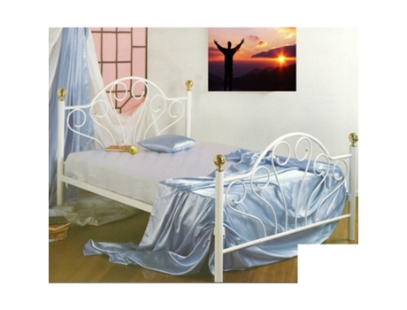 Cama de Ferro Maria 183x133 Branco