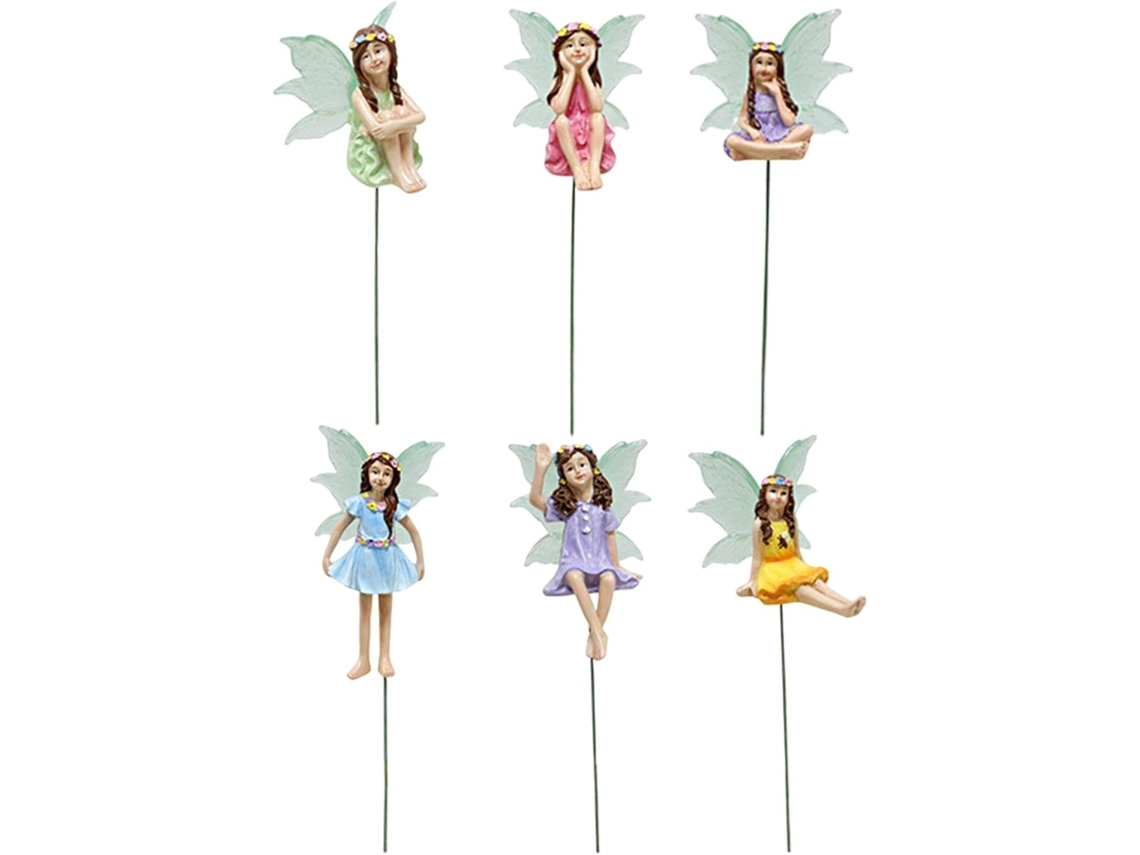 Estatuetas Diy, Esculturas de Resina Fluorescente, Pequenas, 6 Unidades Estátuas para Jardim, Varandas, Decoração de CHABERLU