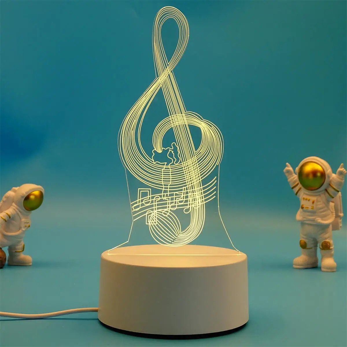 Luminária Noturna Led Usb 3d em Acrílico , Ideal para Decoração de Casa e Quarto. MDUG (7 Cores)