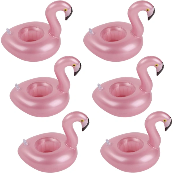 Porta-copos Inflável, Pacote Com 6 Unidades, Porta-copos Flutuante Para Piscina, Porta-copos Flutuante Em Formato De Flamingo Para Festa Na Piscina c