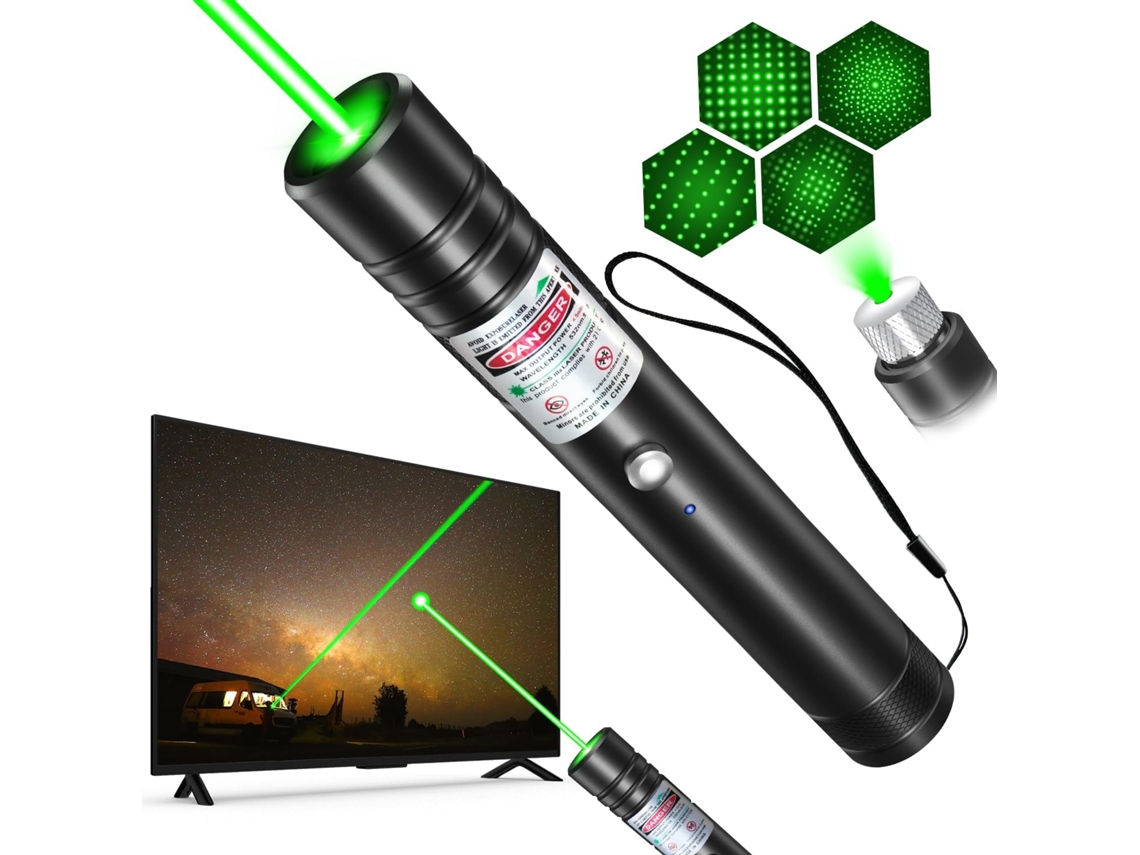 Ponteiro Laser Verde Recarregável, Luz Laser Verde De Alta Potência, Longa Distância, Adequado Para Tela De Tv/led/lcd Siurn