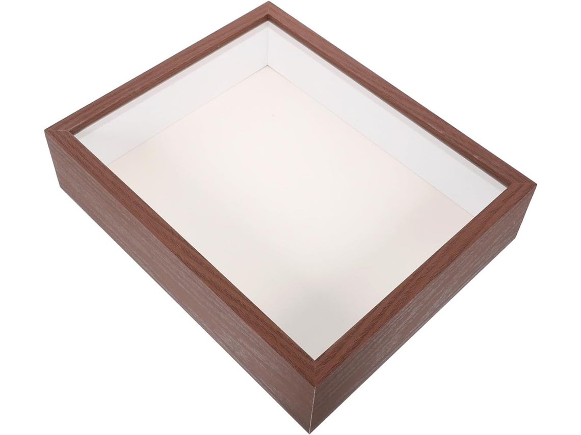 Moldura Madeira 25 10 Polegadas Acabamento Nogueira Janela Transparente Flutuante 5 Espessura Flores Secas GOKOCO