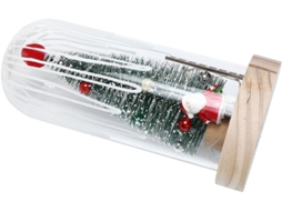 Árvore de Natal com Luzes Led, Decoração de Mesa de Vidro Iluminada, Perfeita para Festas Natalinas em Ambientes Internos. SFUSHOS