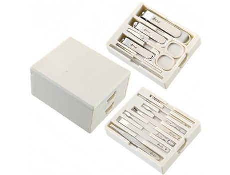 Kit de manicure profissional Baykar Qt11 com 13 peças e cortador de unhas branco