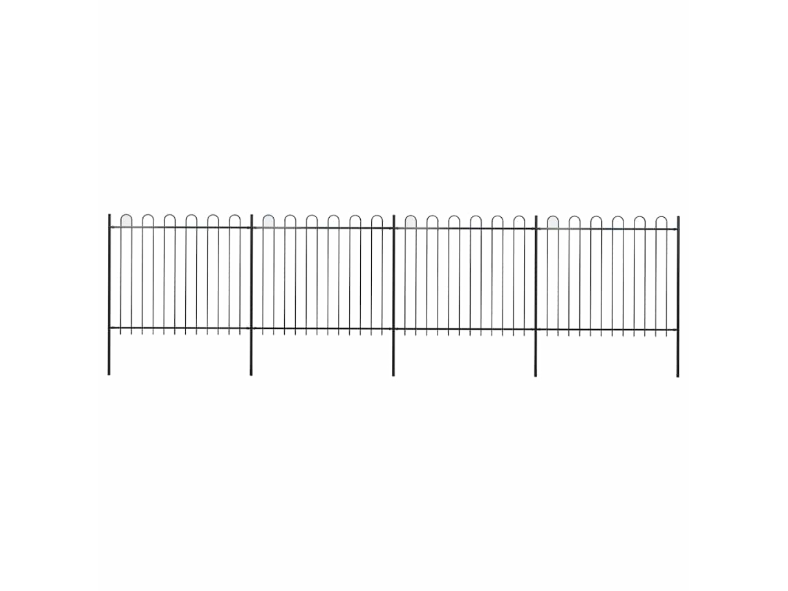 Vidaxl Cerca De Jardim Com Arco Superior Em Aço 671x150 Cm Preta