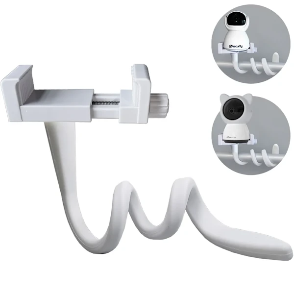 Tripé Universal para Câmera de Bebê, Branco, Silicone Flexível AQUAFORGE