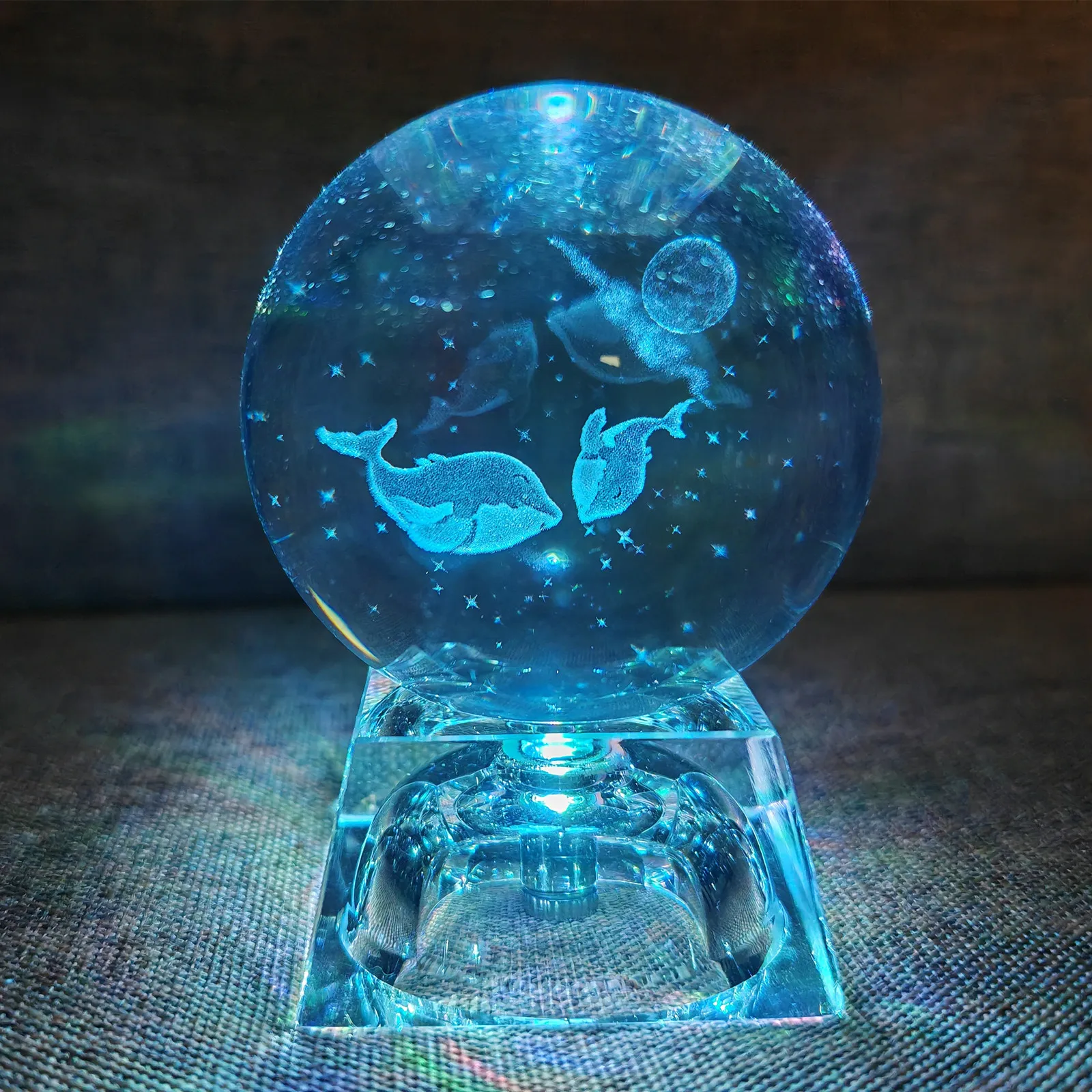 Bola de Cristal Led, Bola de Vidro 3d, Decoração para Casa, Enfeite para Presente de Dia Dos Namorados. MDUG