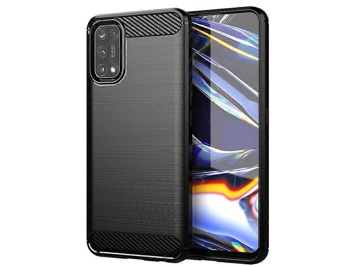 Capa Para Celular Tpu Com Textura Escovada Em Fibra De Carbono