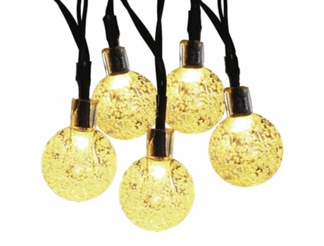 21 Pés 30 Led Solar String Lights Globe Crystal Ball String Lights 8 Padrões para Terraço Jardim