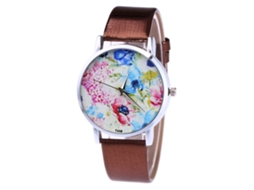 Reloj De Pulsera Unisex De Cuarzo Con Correa De Pu Colorida Zhoulianfa T458-yx (café)