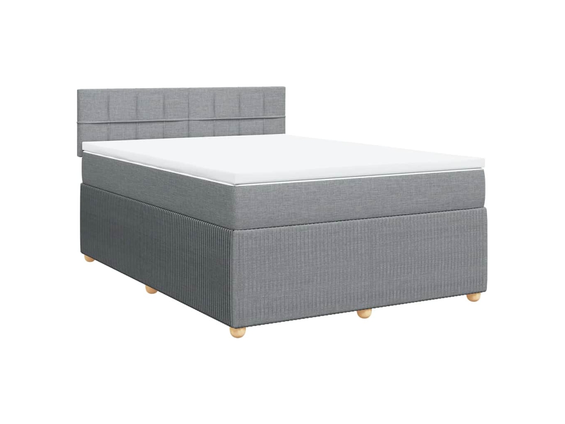 Box Spring Bed, Box Spring Beds Vidaxl Cinzeto Tecido (140 X 200 Cm)