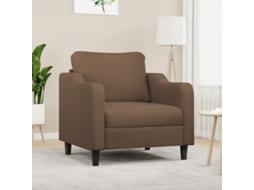 Poltrona de Sala Cadeira de Descanso 60 cm Tecido Castanho HARLANV1