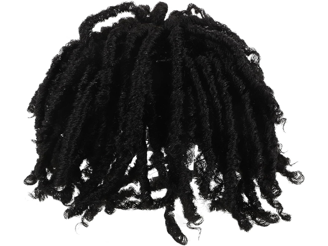 Dreadlocks Malha 15 Cm Em Fibra Artificial Preta Para Homens