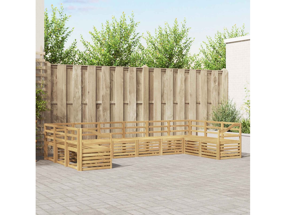 Vidaxl Conjunto De Sofás Para Exterior 10 Pcs Branco