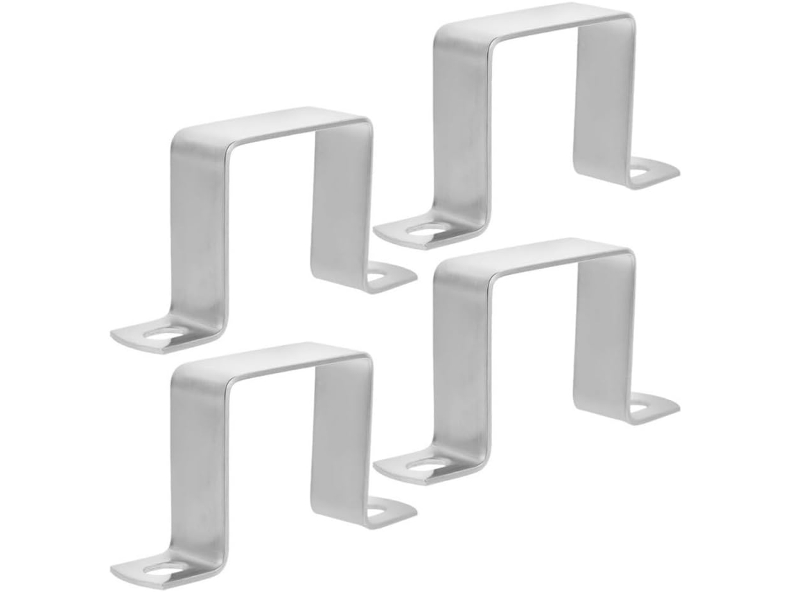 Conjunto De 4 Abraçadeiras De Aço Inoxidável Em Formato De U Para Tubos Quadrados.