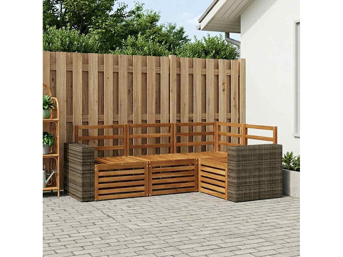 Vidaxl Conjunto De Sofás Para Exterior 4 Unid. Poliéster