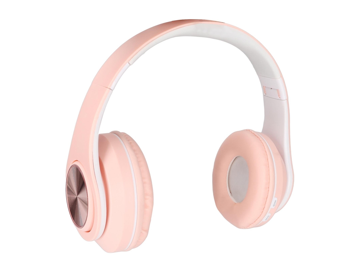 Fones De Ouvido Bluetooth Com Cancelamento De Ruído, Dobráveis, Sem Fio, Com Luz Colorida Para Celular E Laptop Ly Ebike (rosa)