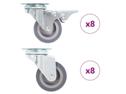 Vidaxl 16 Pcs Rodas Giratórias 50 Mm