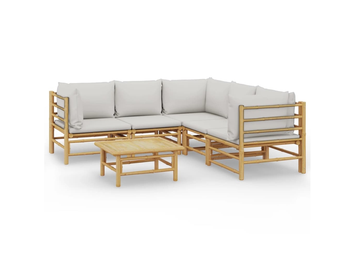 Conjunto 1 Conjunto Lounge De Jardim Vidaxl Marrom Bambu (55 X 65 X 30 Cm)