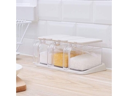 Caixa de Temperos Transparente com Colher e Prato | S/MARCA