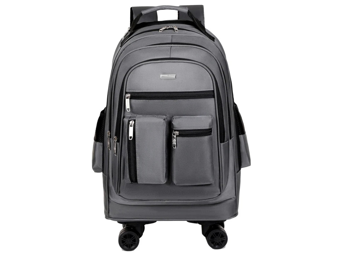 Nova mochila escolar multifuncional com rodinhas (cinza, azul, preto)