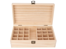 Caja De Madeira Para Óleos Essenciais Com 24 Compartimentos Para Cosméticos E Mais
