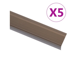 Vidaxl Perfil P/ Escada em Forma de L 5 Pcs Alumínio 90 Cm Castanho