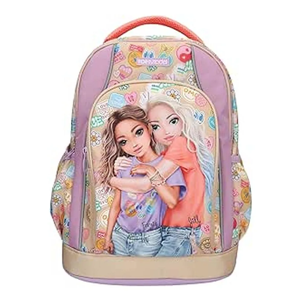 Depesche Topmodel Girl Power Mochila Escolar Beige Y Morado 13285 Depeschep25